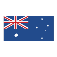 The image is of the Australian flag, featuring the Union Jack in the upper left corner, a large white seven-pointed star below it, and five smaller white stars on the blue field representing the Southern Cross constellation.