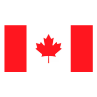 The image shows the national flag of Canada, featuring a red maple leaf centered on a white background, with vertical red bands on either side.